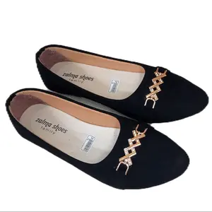 sepatu wanita murah - sepatu flat shoes - sepatu hitam kerja cewek 014 sepatu Karet Perempuan