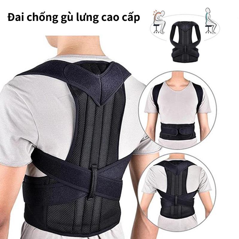 Đai lưng chống gù người lớn điều chỉnh tư thế ngồi, giảm đau lưng vai, chất liệu lưới thoáng khí, mềm mại