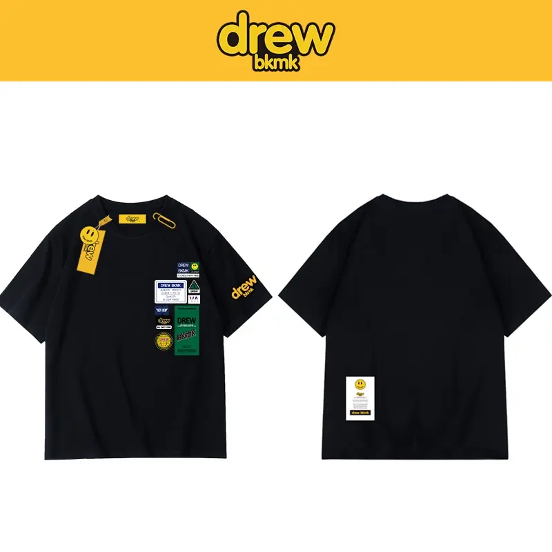 bkmk smiley face men's short-sleeved T-shirt HOUSE Justin Bieber star Ouyang Nana with the same tide brand loose IN Made in China