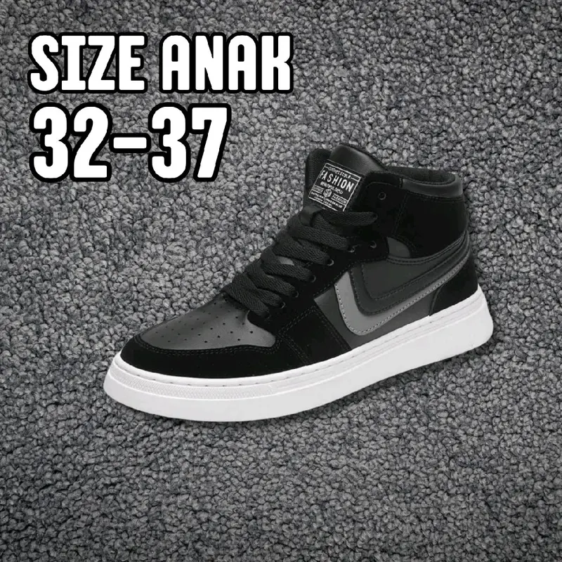Sepatu Anak Terlaris Sepatu Sekolah Ukuran 33-37 Full Hitam / Sneakers Hitam Tanpa Tali sepatu anak-anak Fashion 6