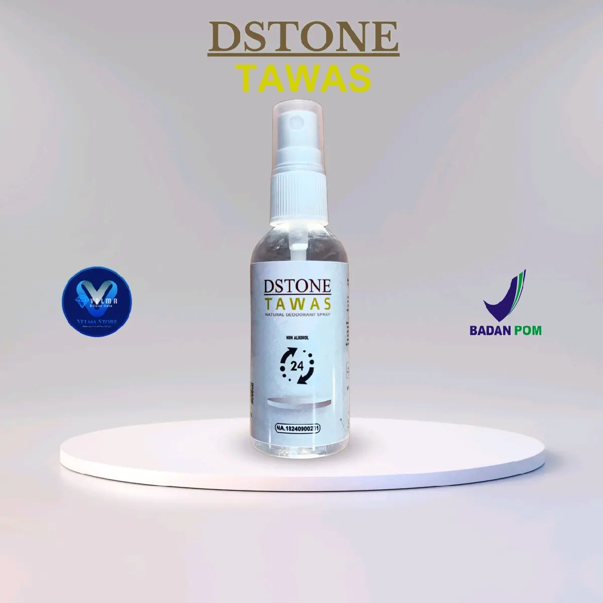 dstone deodorant tawas anti bau ketiak plus Vitamin  60ml Organic 24 Bulan