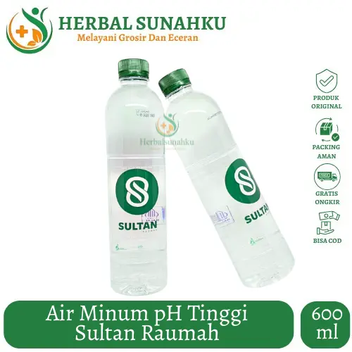 Air Minum ph Tinggi Sultan Raumah PER BOTOL Isi 600ml Original Premium - HARGA PER BOTOL