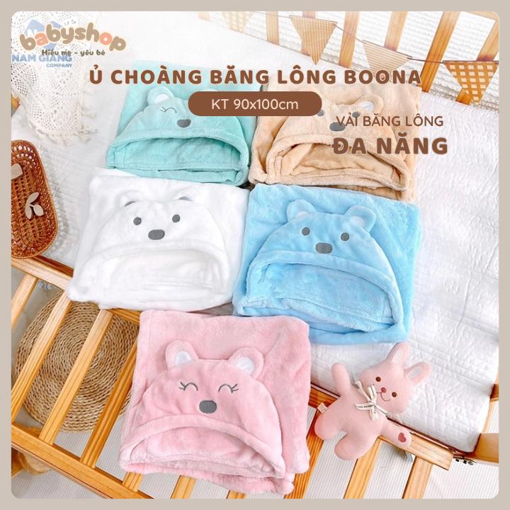 Ủ Choàng Băng Lông Boona Dành Cho Bé Sơ Sinh - Chăn Mùa Đông Ấm Áp