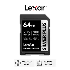 Lexar Professional SDXC Silver Plus UHS-I Up to 205MB/s - 64GB