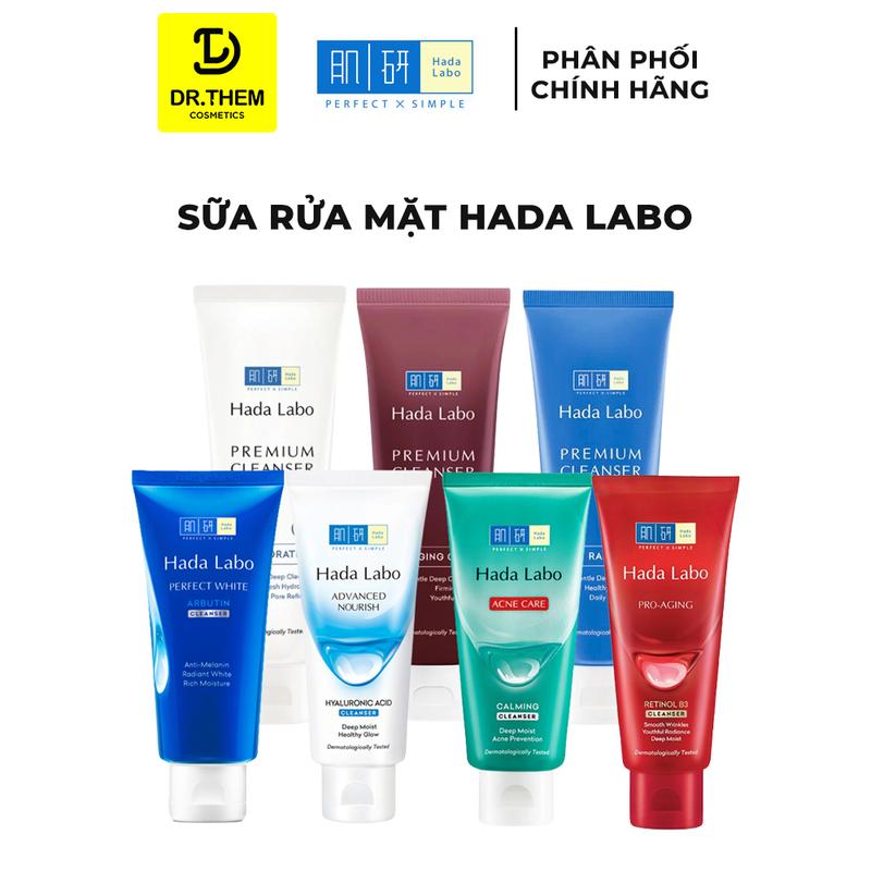 Sữa Rửa Mặt Hada Labo Advanced Nourish Perfect White Acne Care Pro Anti Aging Cleanser 80g - Kem Rửa Mặt Dưỡng Ẩm