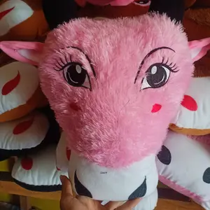 Boneka Bantal Kepala banteng lucu Lembut boneka anak Dolls