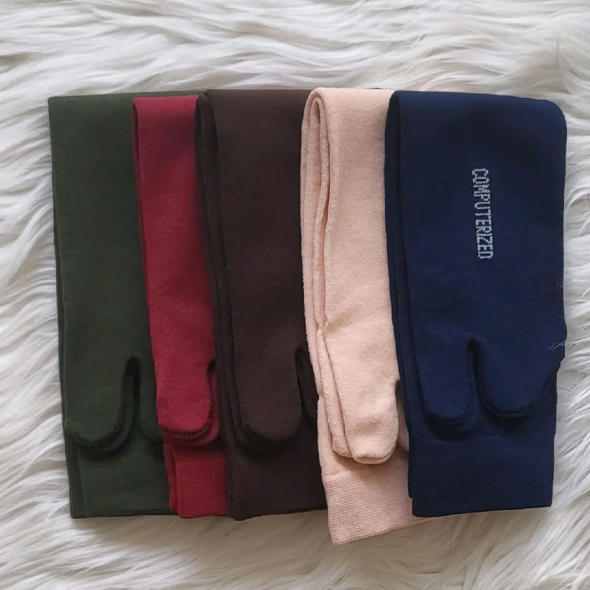12 pasang / 1 lusin kaos kaki jempol nilon polos wanita muslimah dewasa Panjang Hitam Kulit Coklat