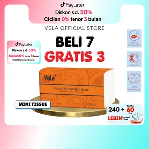 N-[BELI 7 GRATIS 3] 3 PLY, 300 SHEETS Tissue VELA Grosir Tissue Elegan Vela Tissu Elegan Tissue Minyak Serbaguna Tissue Mobil Wajah Tissue Lucu Murah Tisu Tebal Tissue Best Seller Tisu Rumah Tangga Tisue Promo Tisu Murah GRATIS ONGKIR [BISA COD]