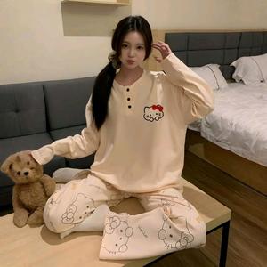 Bộ Thu Đông in Mèo Cực Cute Dễ Thương Chất Mềm Mịn Mặc Cực Thoải Mái cho Nữ