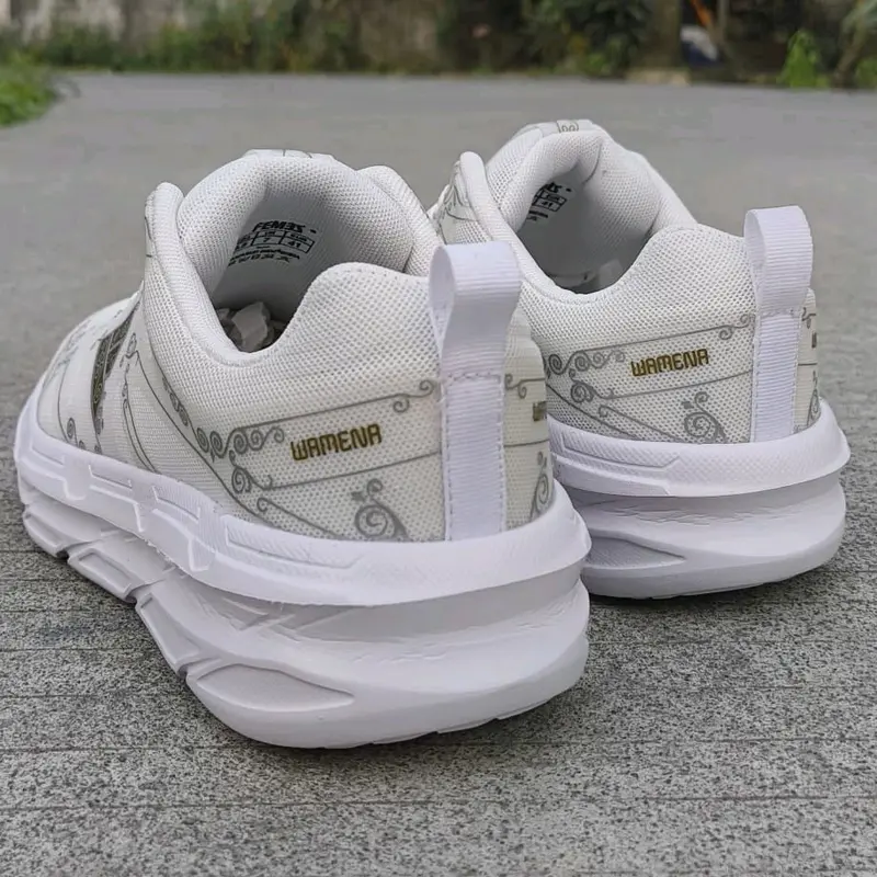 Femez Wamena Sepatu Sport Casual Running All White Zumba Gym Sneakers Pria Wanita Shoes Olahraga 3