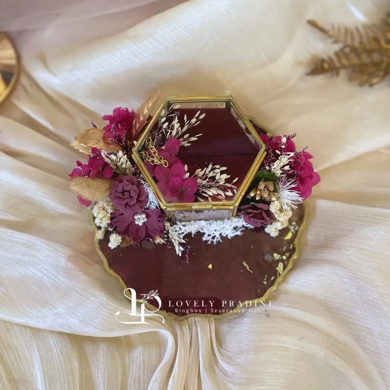 Ringbox Terarium Resin Kotak Cincin Lamaran Tunangan Pernikahan Premium 3