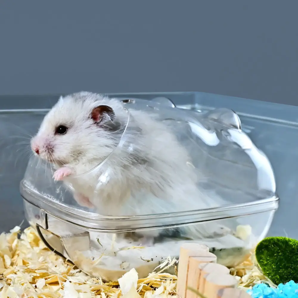 Transparent Box Hamster Bathroom Bath House Pet Cage Toy Supply Mouse Pet Toilet