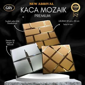 Exclusive Sale Kaca Cermin Bevel Mozaik / Tebal 4Mm / Ukuran 30Cm X 30Cm / Sudah Termasuk Perekat Terlaris