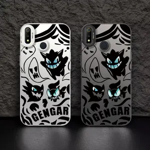 Casing hp  REALME3 Shell perak berwarna case Pok é mon gengar Hantu Hitam Corak kartun penjualan panas Kasus telepon pria