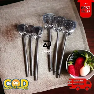 PAKET HEMAT SUTIL STAINLESS TANPA SAMBUNGAN Steel Kitchenware Spatula