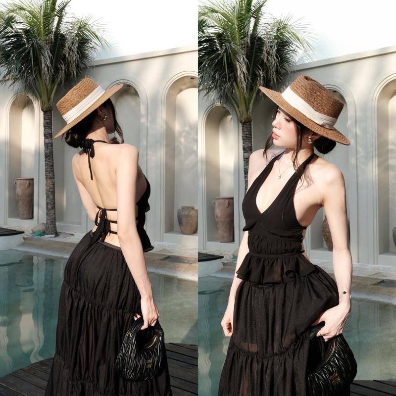 [Chiffon] [Lẻ] Áo Cổ Yếm Chiffon Hở Lưng Cột Dây Sẹcxi slay 119.items