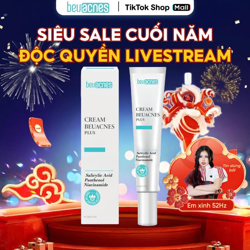 DEAL 1 TM - TML202 Kem Mụn BEUACNES PLUS 15g - Kem bôi mụn chuyên nghiệp dành cho da nhạy cảm serum giảm mụn mờ thâm kem mụn và thâm chấm mụn da dầu mụn kem mụn tuổi dậy thì