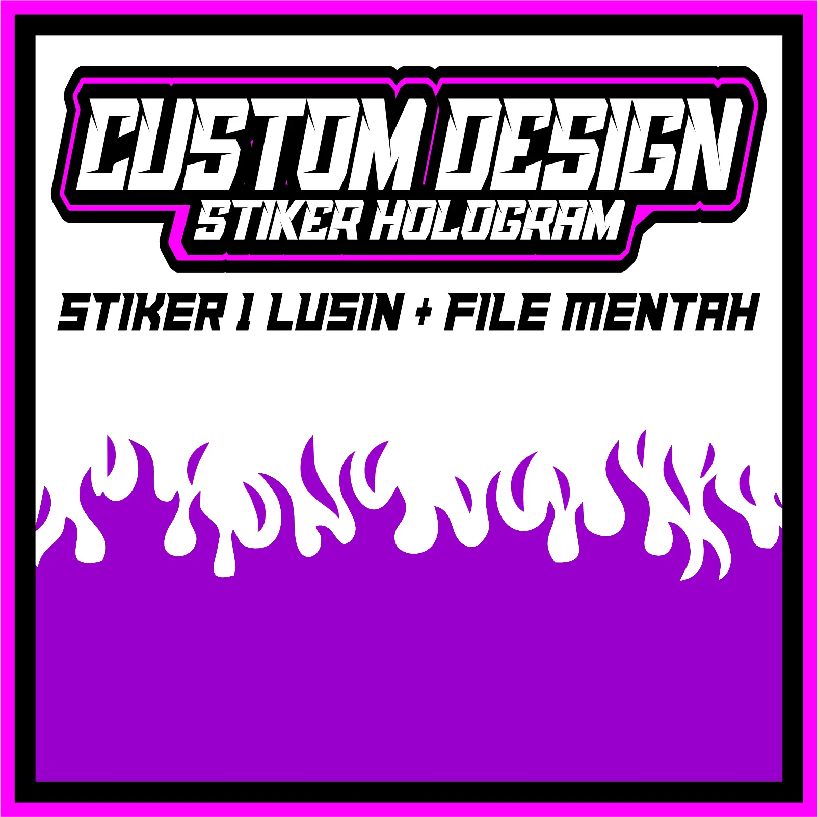( 15 STIKER ) DESIGN STIKER HOLOGRAM NAMA ATAU LOGO DAN DAPAT FILE MENTAH