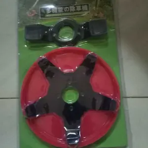 mata pisau matun rumput Pisau Mesin Pemotong Rumput 6 blade mata Pisau 6 Inch Kepala Sikat Pisau alat penyiang Batu Logam Merah Merah