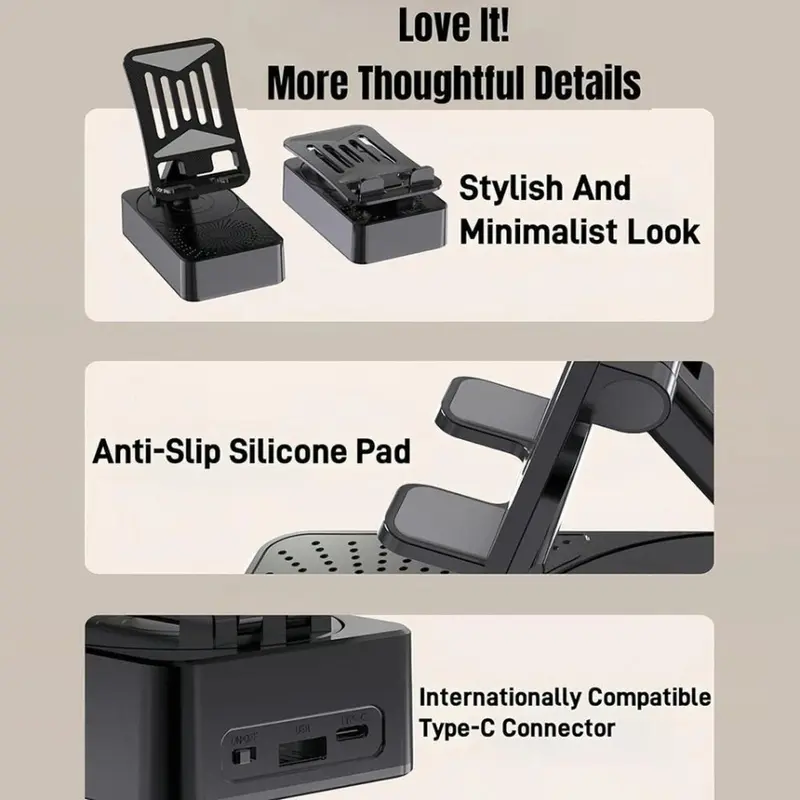 Stand Holder Plus Speaker Bluetooth  Bass Audio WYS Ponsel Telepon 1000mAh 3