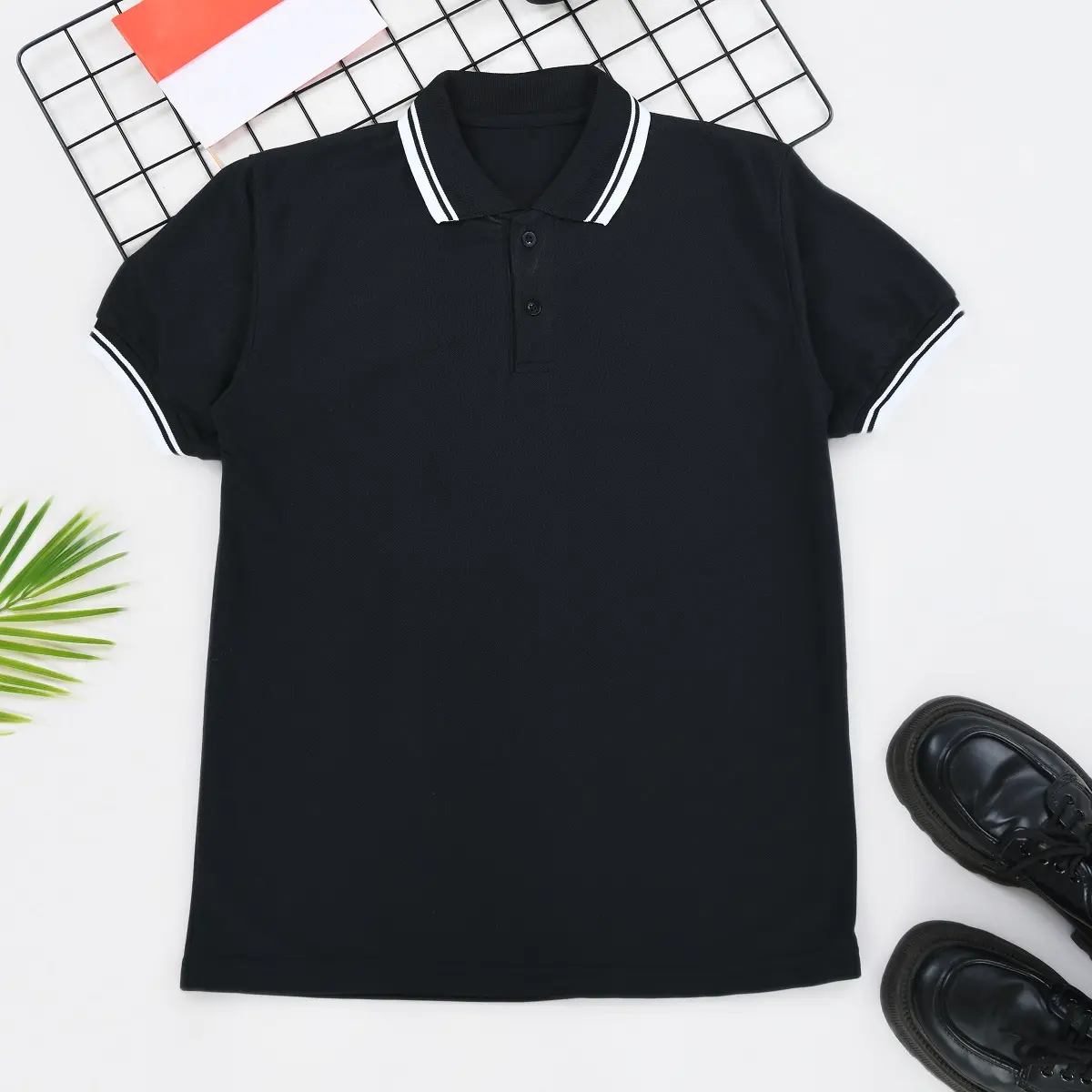KaosPolos88 Kaos Polo Pria Polos Kerah List | Kaos Pria Polos Berkerah Lengan Pendek | Polo Shirt Pria Polos List II Dewasa Baju Atasan Cowok Keren Distro Katun Kaos Kerah Hitam Panjang