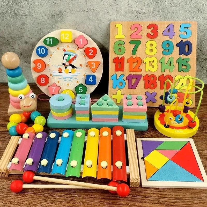 COMBO 8 Món Đồ Chơi Xếp Gỗ Thông Minh Cho Bé Đồ Chơi Toy Đồ Chơi Trí Tuệ Cho Bé 1 Tuổi
