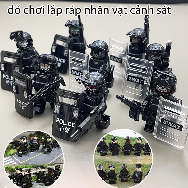 Đồ chơi vũ khí SWAT bộ kết hợp 8 nhân vật Mô hình mini Đội đặc nhiệm tinh nhuệ Binh đoàn ma Bộ đồ chơi tác chiến đặc biệt Phù hợp cho bé trai từ 6-12 tuổi Là món quà