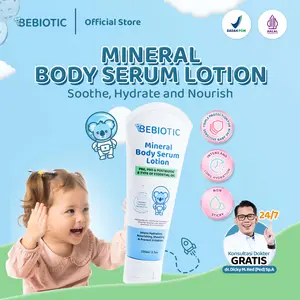 Bebiotic Mineral Body Serum Lotion 100ml - Body Lotion Bayi dengan Prebiotic, Probiotic & Postbiotic, Diformulasikan untuk Membantu Menjaga Kelembapan Kulit
