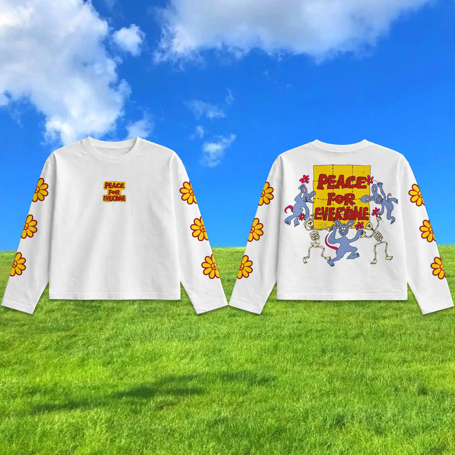 PEACE FOR EVERYONE LONGSLEEVE PUTIH