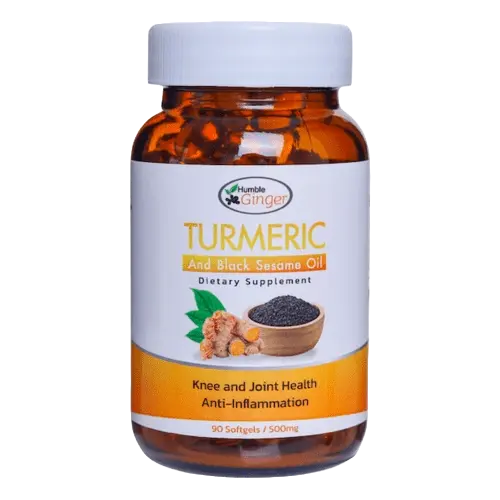 Humble Ginger: Turmeric Black Sesame 500mgx90 soft gels/Joint and Knee Health/Anti-Inflammation/Halal Healthcare Supplement Natural Edible Fitness Dietary