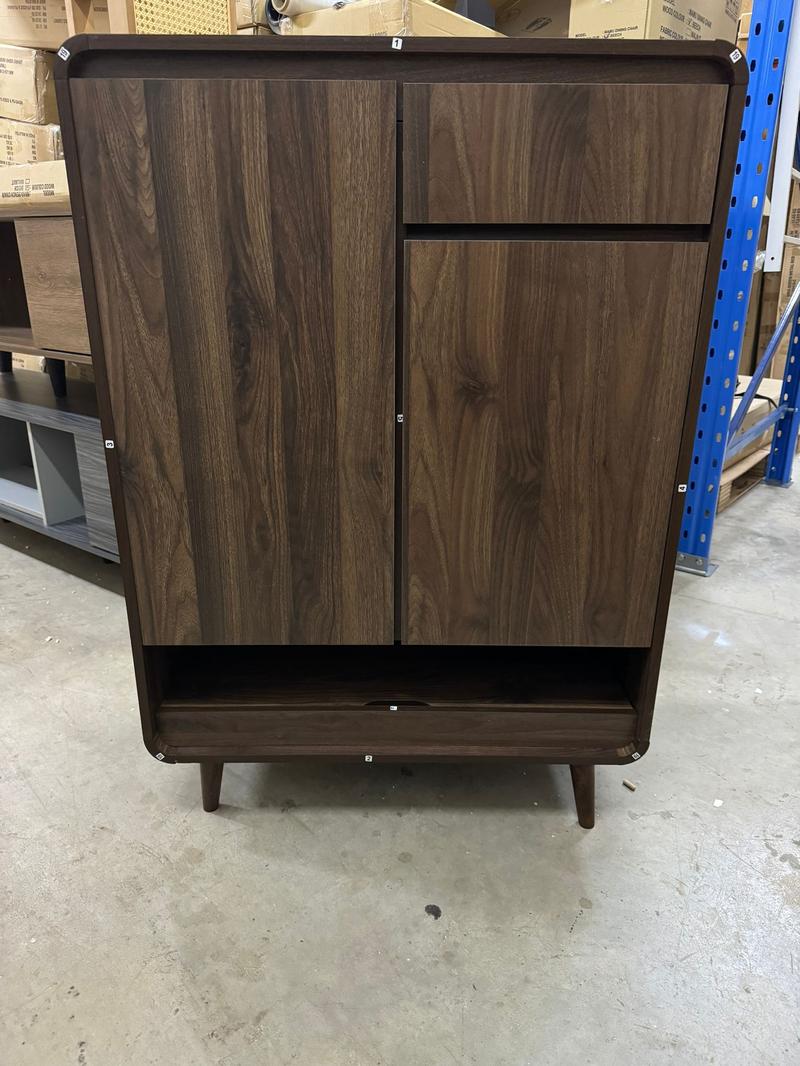Product Introduction of 2 Door Shoe Cabinet / Shoe Rack / Shoe Rack With Drawer/ Walnut Shoe Cabinet / Shoe Storage Cabinet / Flexidesignx MONTI 15