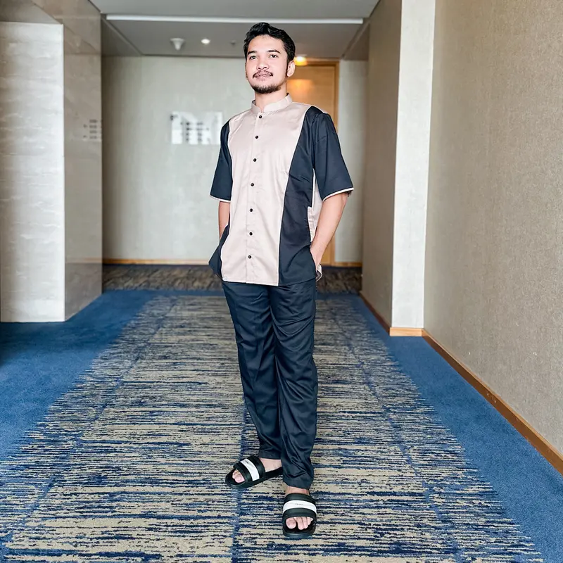 SITUOK - Set Kemeja Koko Pendek Polos Kombinasi Dua Warna Katun Toyobo Premium 0