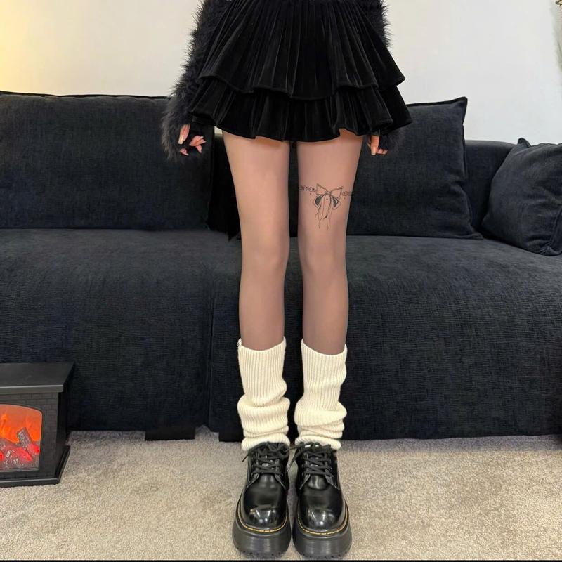 Quần Tất Nữ 3D Màu Đen Nâu Tây Hàng Quảng Châu Chống Xước Có Lót Nỉ Da Mỏng 80g Kết Hợp 4 Họa Tiết Che Khuyết Điểm Polyester Mềm Mại Giặt Máy Tiện Lợi Size Dài Ngắn Phù Hợp