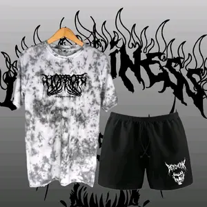 T-Shirt Kaos Metal Setelan Metal Boxer Metal 1 set keren santai simpel Celana