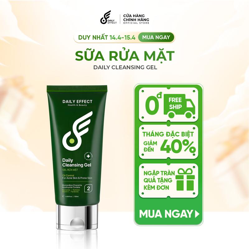 Sữa Rửa Mặt - Khổ Qua Diếp Cá DAILY EFFECT 120ml (hỗ trợ làm sạch bụi bẩn, dầu nhờn, hỗ trợ cải thiện mụn) Gel Rửa Mặt Skincare Nam Nữ