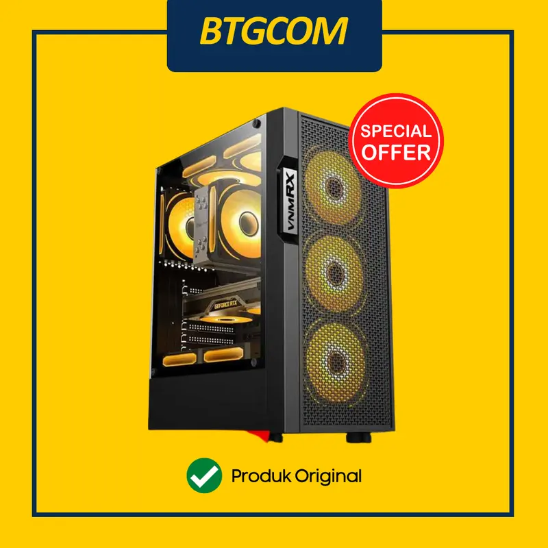 VENOMRX CASING PC ARUNA BLACK MICRO ATX TEMPERED GLASS 4X120MM ARGB FAN