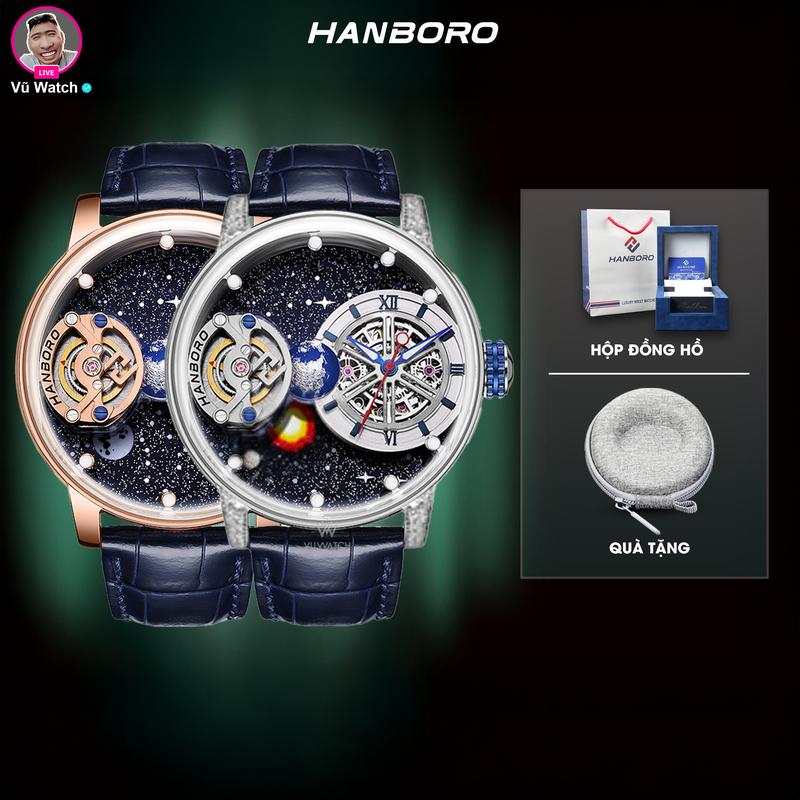 Đồng Hồ Cơ Nam HANBORO 1008 [4244] [46] | Nhà Phân Phối ĐỘC QUYỀN Vũ Watch