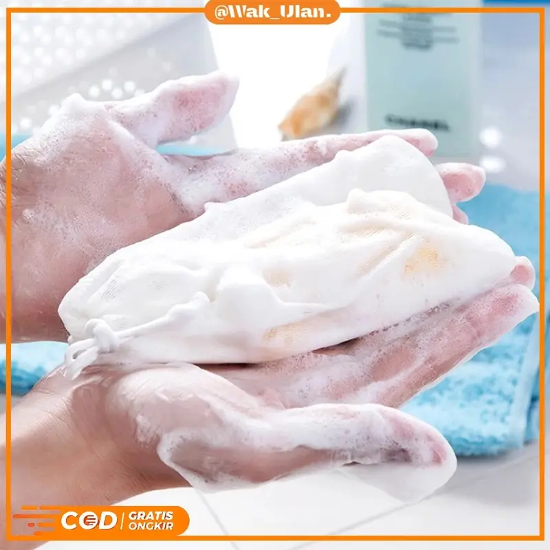Kantong Sabun Jaring Pembuat Busa Manual Halus untuk Sabun Batang / Soap Foaming Jaring Sabun Mandi Serbaguna dengan Tali 0