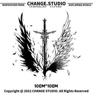 Tatu Sementara, Rekaan Pedang Kegelapan dan Cahaya, Tahan Selama 15 Hari, Kalis Air dan Tahan Geseran. Pelekat Tatu