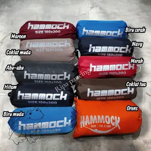 Hammock Ayunan Parasut Camping Pilihan Warna Berbeda-Beda Hitam Biru Orens Army Merah Size 150x200