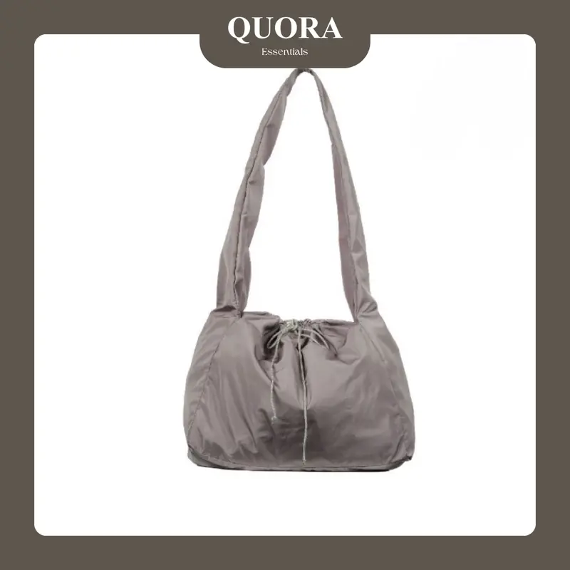 Quora Essentials | TATA Sling bag Nylon Cross bag Tas Selempang semi totebag Lucu Wanita Pria Stylish black olahraga Barang Cewek Aesthetic Slingbag 5