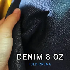 Kain Denim 8oz Grade A, warna NAVY Per ½m/Bahan untuk celana,jaket,vest dsb (Jeans)