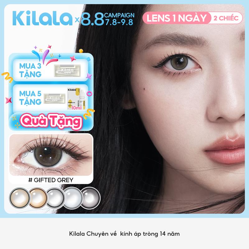 2 chiếc Kilala lens daily kính áp tròng 1 ngày Sens of Lens màu Gifted Brown DIA 14.2-14.5mm độ cận 0-7 lens nâu tự nhiên tươi sáng, nâng tông ánh mắt nhẹ nhàng mà nổi bật, phù hợp cả đi làm lẫn đi chơi
