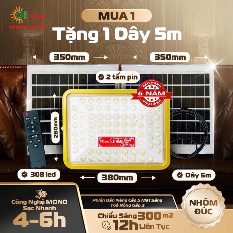 TẶNG DÂY 5M BẢN CAO CẤP 308 LED 5 MẶT SÁNG TOẢ RỘNG GẤP 3 BẢO HÀNH 5 NĂM 1 ĐỔI 1 Đèn Năng Lượng Mặt Trời Mắt Ngọċ 2000W.