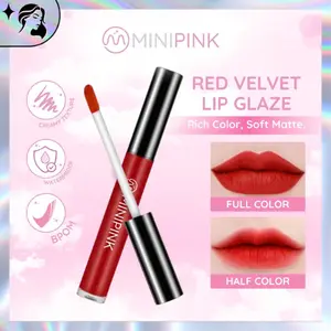 MINIPINK Lipstick Hot Red Velvet Edition Lipstik Matte Long Lasting& Waterproof MP038