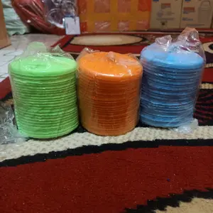 tutup gelas plastik. 1 PAK isi 24 biji ATAU ISI 2 LUSIN bahan plastik tidak mudah pecah warna RANDOM