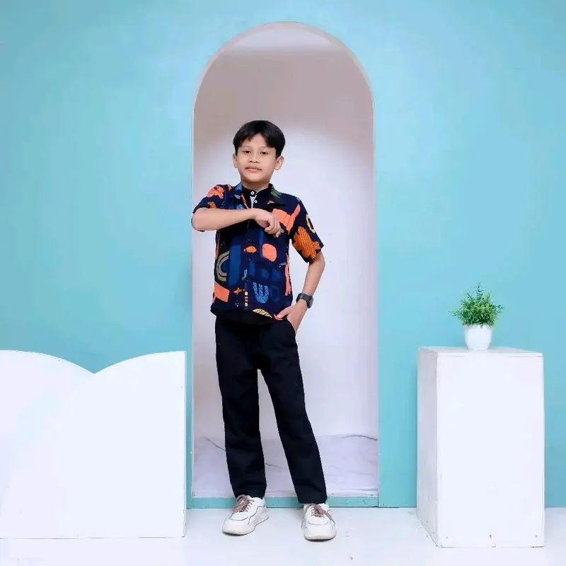 kemeja motif anak tanggung / kemeja rayon anak laki-laki / baju motif / kemeja pantai / kemeja motif viral Fashion 7