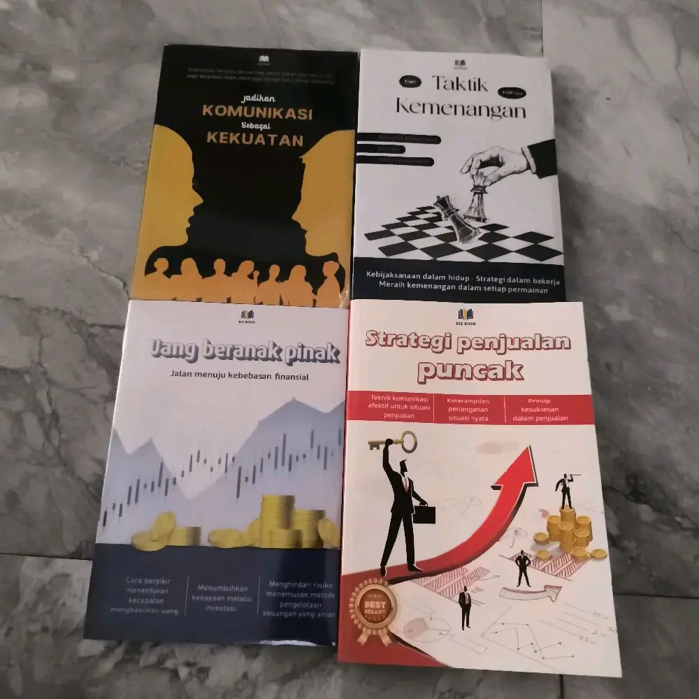 Paket 4 Buku Best Seller BIZBOOK Strategi Penjualan PUNCAK Uang Beranak PINAK dari Taktik Menuju KEMENANGAN Jadikan KOMUNIKASI sebagai KEKUATAN
