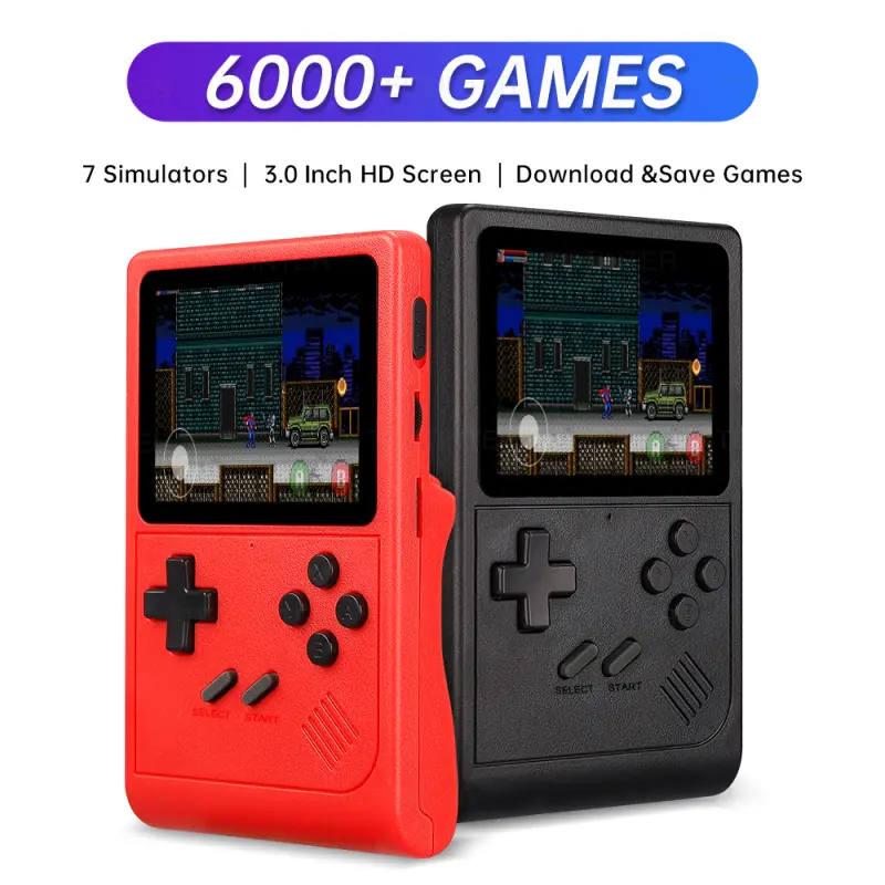 GB300 3.0 inch Screen Handheld Game Console Player Video game console built-in 6000 Game For SF/SFC/GB/GBA Support AV Output