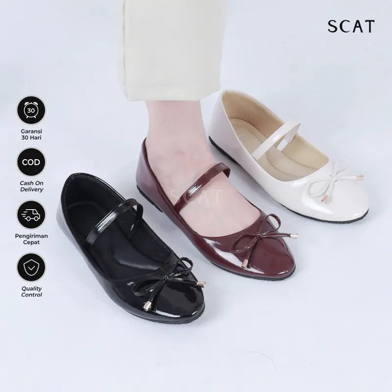 SCAT Lily Flatshoes Wanita Sepatu Casual Sepatu Hangout Sepatu Kerja Sepatu Kekinian Wanita 0